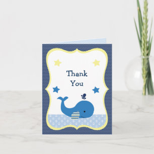 Cute Whale Nautical Baby Shower Thank You card