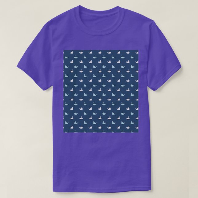 Cute Whale Ocean Beach T-Shirt (Design Front)