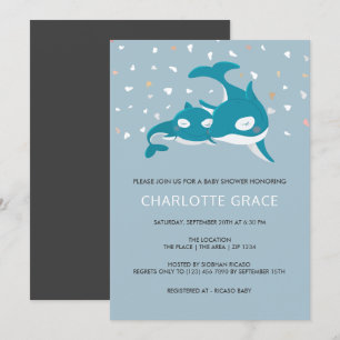 Cute Whale Personalized Baby Shower Invitation