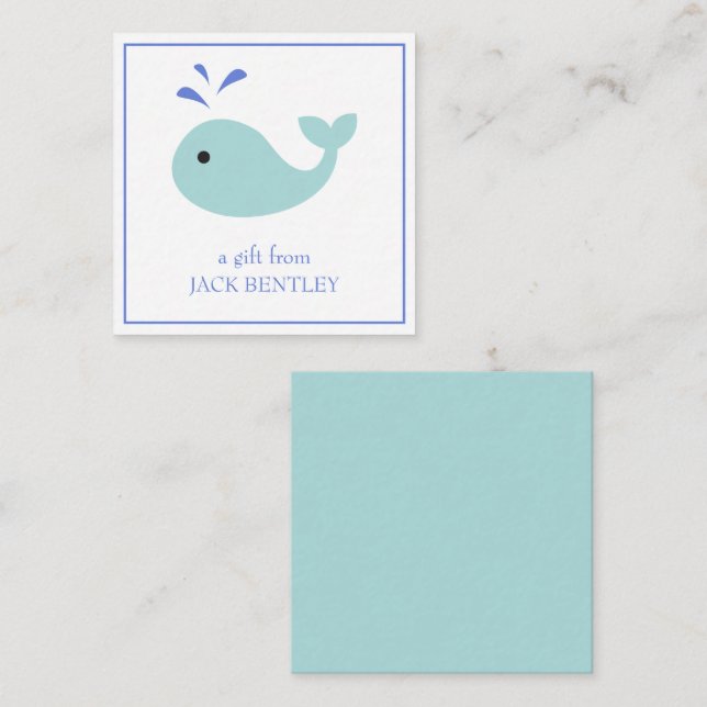 Cute Whale Personalized Gift Enclosure Cards (Front/Back)