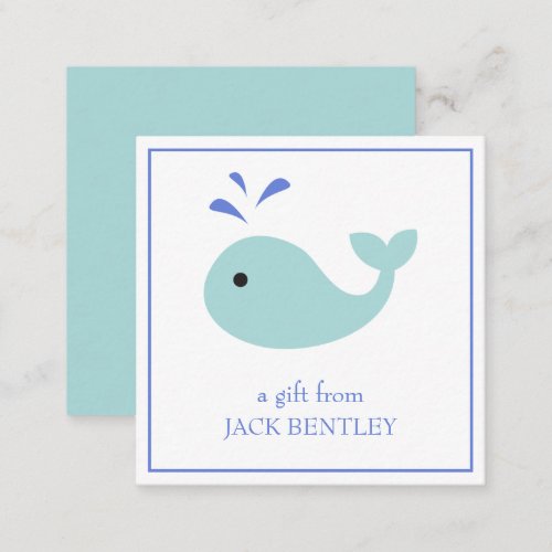 Cute Whale Personalized Gift Enclosure Cards