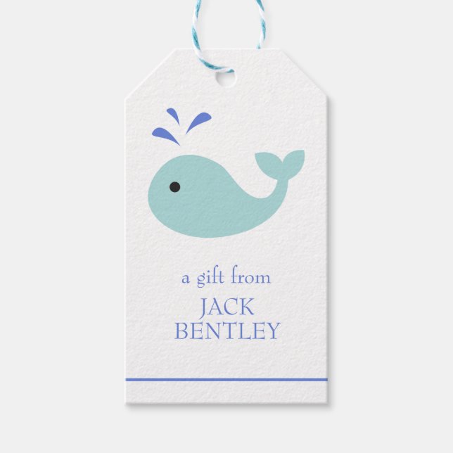 Cute Whale Personalized Gift Tags (Front)