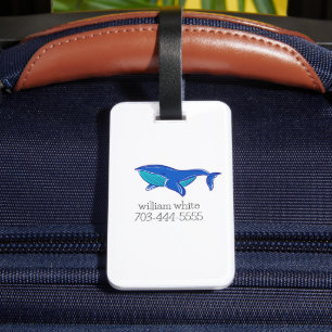 Cute Whale Personalized Luggage Tag
