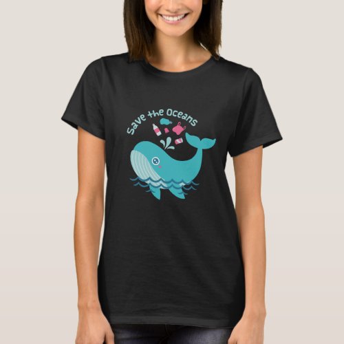 Cute Whale Save the Oceans T_Shirt