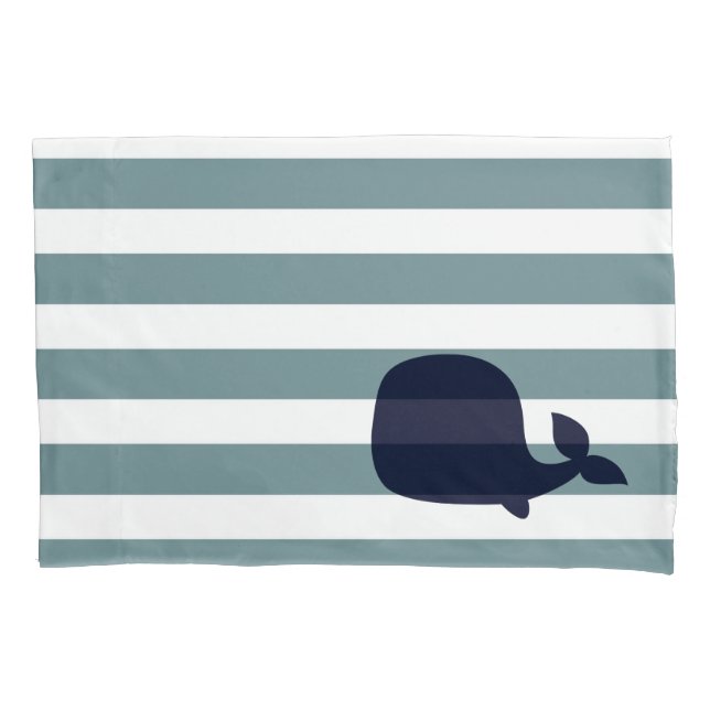 Cute Whale Sea Animal Nautical Ocean Nursery Decor Pillowcase (Front)