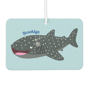 Cute whale shark happy cartoon illustration air freshener
