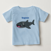 Cute whale shark happy cartoon illustration