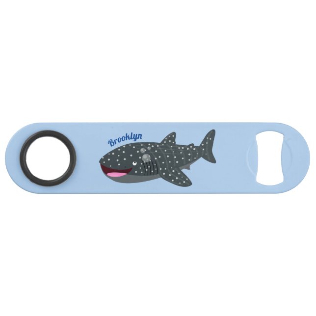 Cute whale shark happy cartoon illustration bar key (Front (Horizontal))