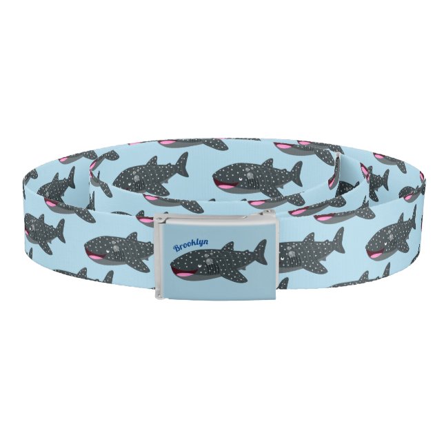 Cute whale shark happy cartoon illustration belt (Coil)