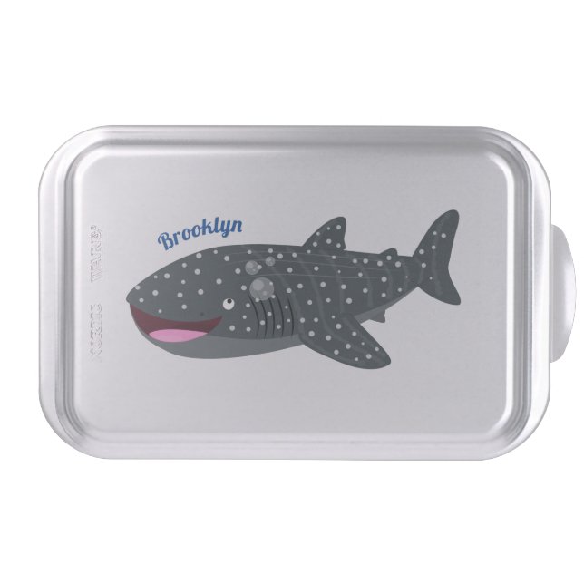 Cute whale shark happy cartoon illustration cake pan (Front)