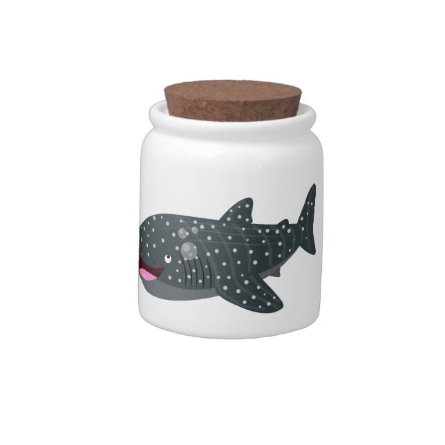 Cute whale shark happy cartoon illustration candy jar (Left)