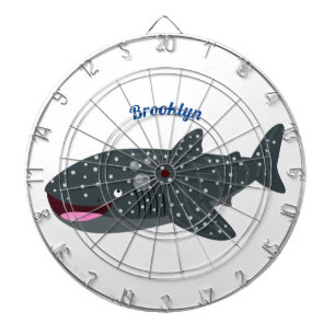 Cute whale shark happy cartoon illustration dart board