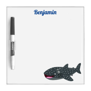 Cute whale shark happy cartoon illustration dry erase board