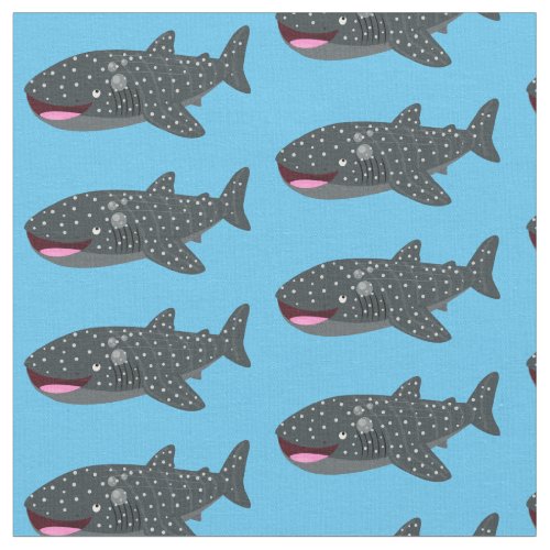 Cute whale shark happy cartoon illustration fabric
