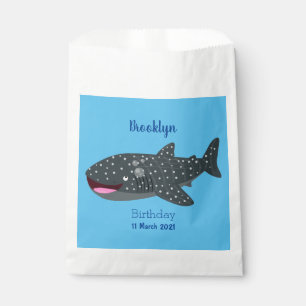 Cute whale shark happy cartoon illustration favor bag