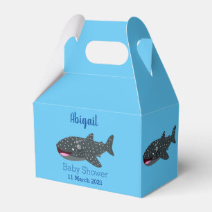 Cute whale shark happy cartoon illustration favor boxes