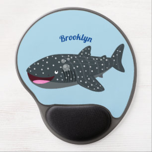 Cute whale shark happy cartoon illustration gel mouse pad