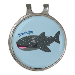 Cute whale shark happy cartoon illustration golf hat clip