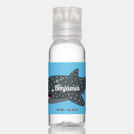 Cute whale shark happy cartoon illustration hand sanitizer