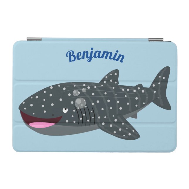 Cute whale shark happy cartoon illustration iPad mini cover (Horizontal)