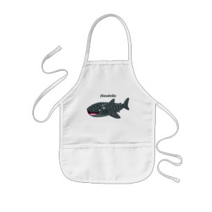 Cute whale shark happy cartoon illustration kids' apron
