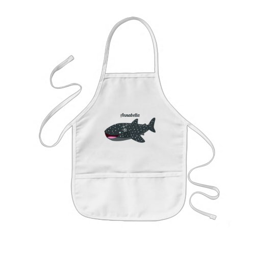 Cute whale shark happy cartoon illustration kids apron