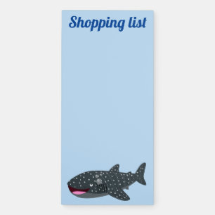 Cute whale shark happy cartoon illustration magnetic notepad