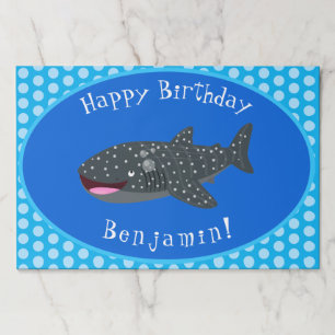 Cute whale shark happy cartoon illustration paper pad