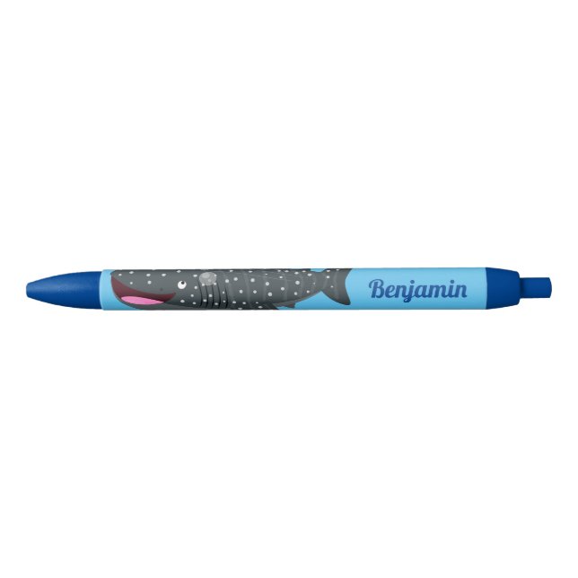 Cute whale shark happy cartoon illustration pen (Front)