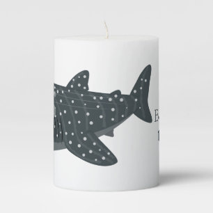 Cute whale shark happy cartoon illustration pillar candle