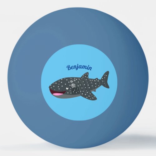 Cute whale shark happy cartoon illustration ping pong ball