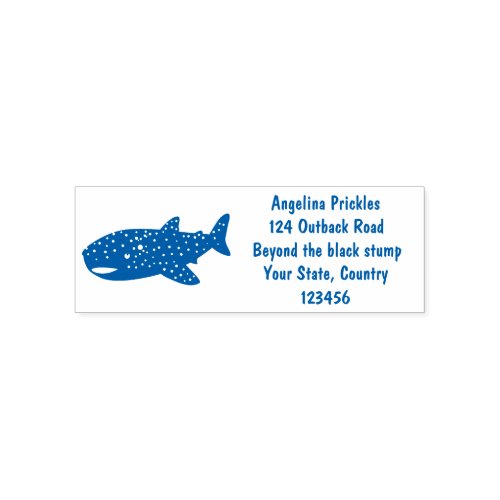 Cute whale shark happy cartoon illustration self_inking stamp