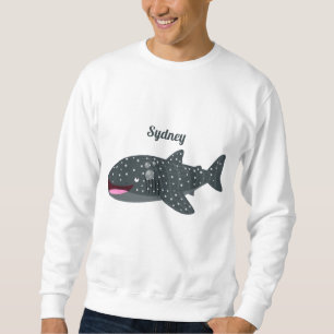 Cute whale shark happy cartoon illustration sweatshirt