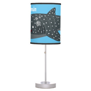Cute whale shark happy cartoon illustration table lamp