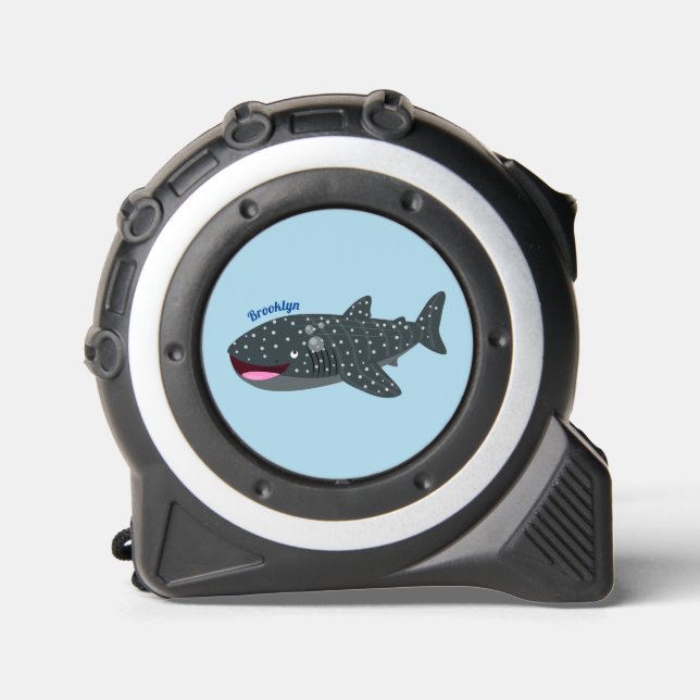 Cute whale shark happy cartoon illustration tape measure (Front)