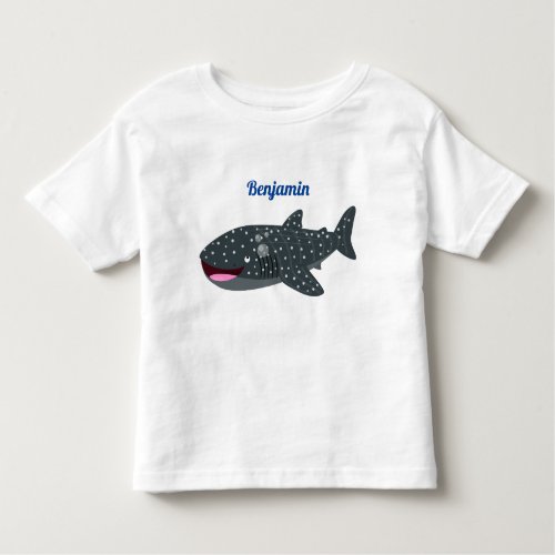 Cute whale shark happy cartoon illustration toddler t_shirt