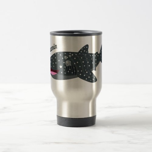 Cute whale shark happy cartoon illustration travel mug