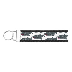 Cute whale shark happy cartoon illustration wrist keychain