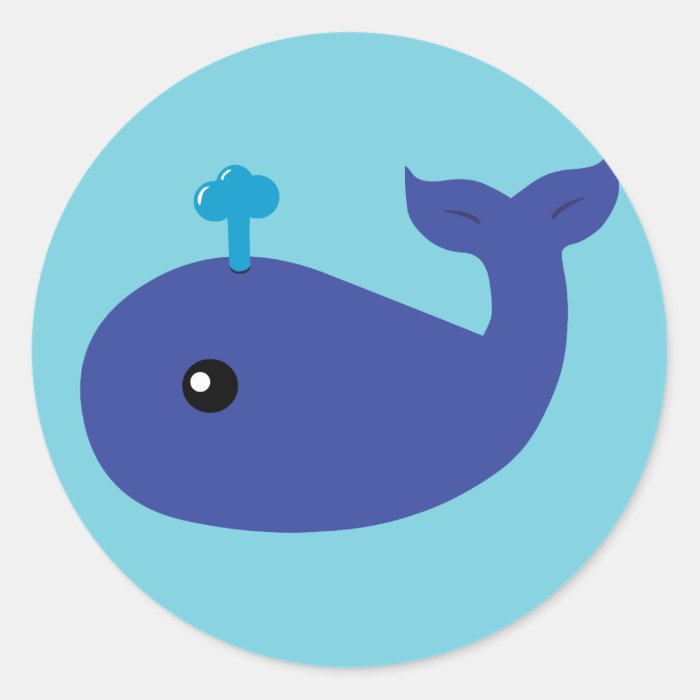 Cute Whale Round Stickers
