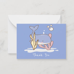 Cute Whale Thank You Note Card