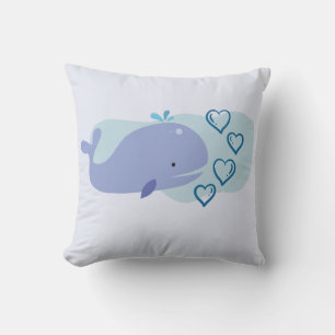 Cute Whale Throw Pillow
