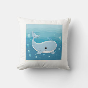 Cute Whale Throw Pillow