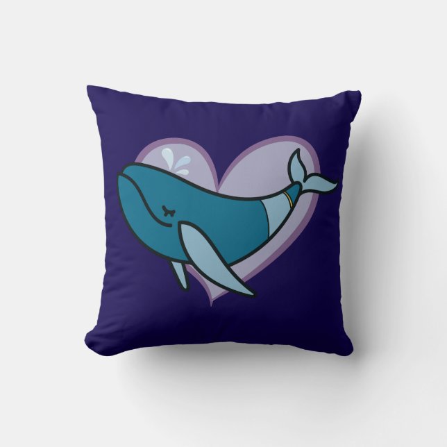 Cute Whale Throw Pillow (Front)