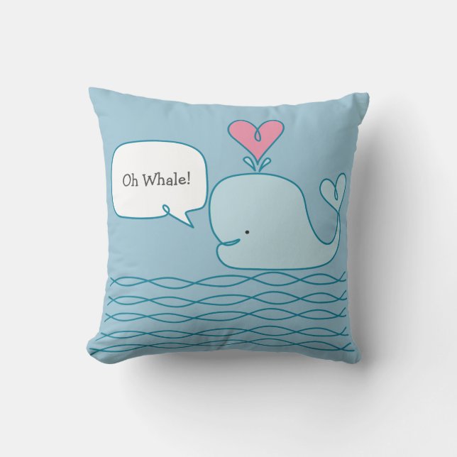 Cute Whale Throw Pillow (Front)