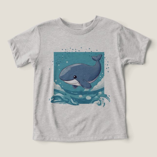 Cute Whale Toddler T-shirt (Design Front)