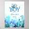 Cute Whale Under Sea Boy Baby Shower Welcome