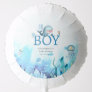Cute Whale Under Sea Watercolor Boy Baby Shower Balloon