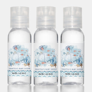Cute Whale Under the Sea Nautical Boy Baby Shower Hand Sanitizer