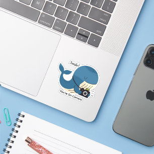 Cute Whale with Camera Sticker