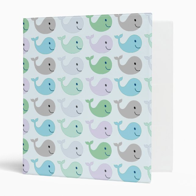 Cute Whales 3 Ring Binder (Front/Inside)